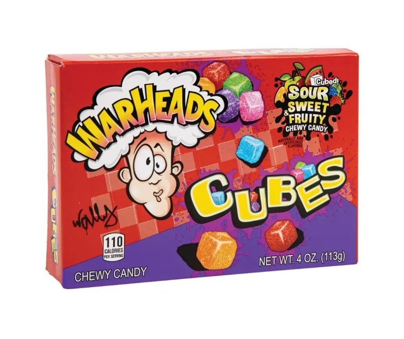 Конфеты Warheads Chewy Cubes Вархедс Кислые Кубики 113 г