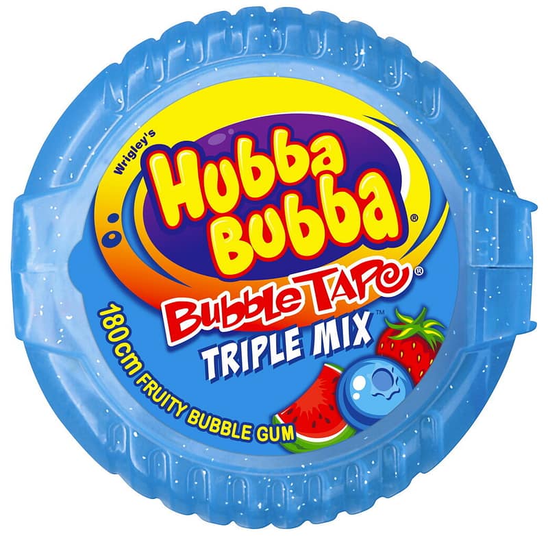 Жевачка Hubba Bubba Mega Long Mix Fruits тройной вкус клубника-черника-арбуз, 56 гр