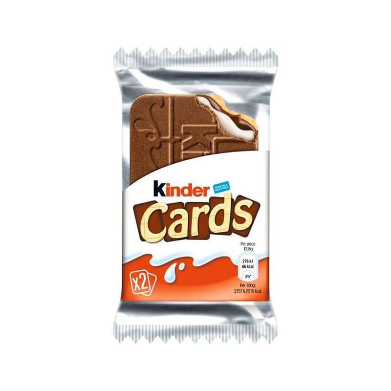 Шоколадно-молочное печенье Kinder Cards 25,6 г